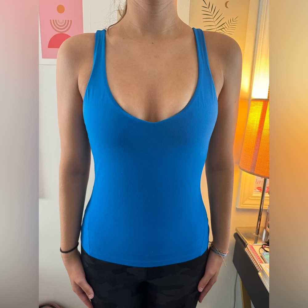 Lululemon poolside blue align waist-length top size 8